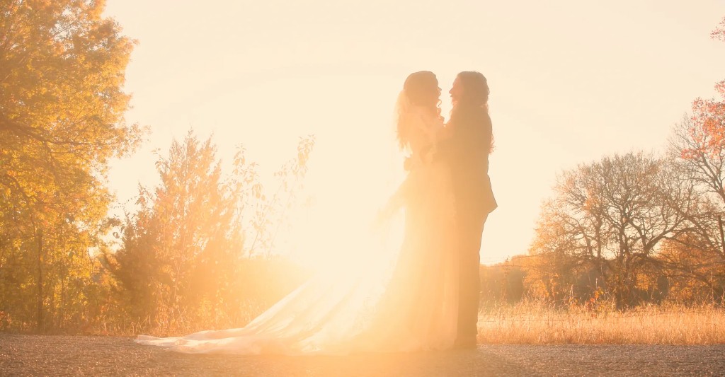 Bride and groom at golden hour, Arrowwood Weddings & Events, Palmer, Texas